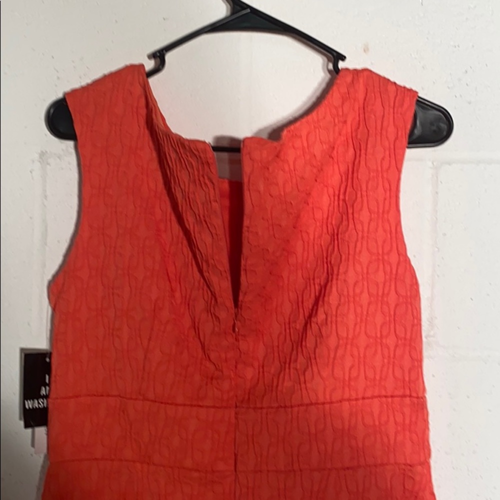 Sandra Darren NWT orange crinkle knit dress - Picture 6 of 6
